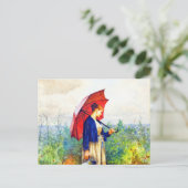 Young Woman Knitting von Daniel Ridgway Knight Postkarte (Stehend Vorderseite)