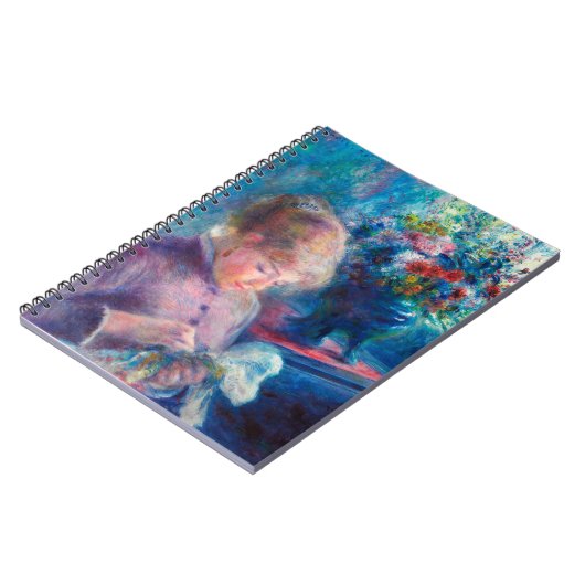 Young Woman Näwing by Pierre-Auguste Renoir Notizblock (Linke Seite)