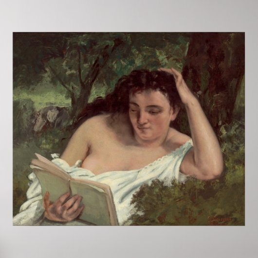 Young Woman Reading - Gustave Courbet Fine Art Poster (Vorne)