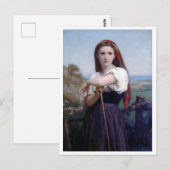 Young Woman Shepherdess, Bouguereau Postkarte (Vorne/Hinten)