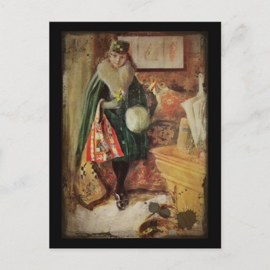 Young Woman Traveller Postkarte (Vorderseite)