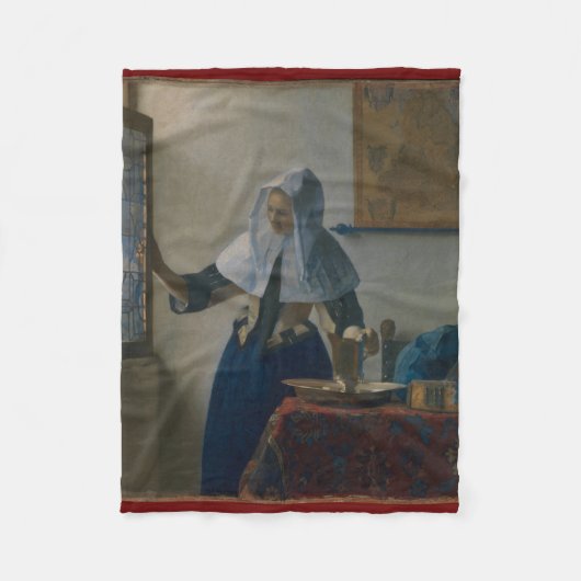Young Woman Water Pitcher Vermeer Fleece Blanket (Vorderseite)