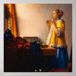 Young Woman with a Pearl Necklace by Vermeer Poster