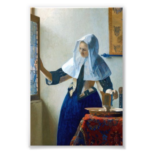 Young Woman with a Water Pitcher by Vermeer Fotodruck (Vorne)