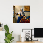 Young Woman with a Water Pitcher by Vermeer Poster (Heimbüro)