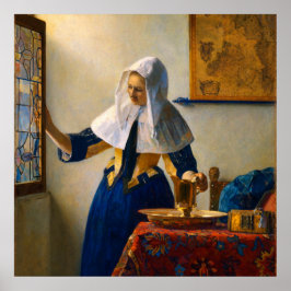 Young Woman with a Water Pitcher by Vermeer Poster