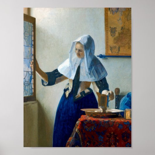 Young Woman with a Water Pitcher by Vermeer Poster (Vorne)