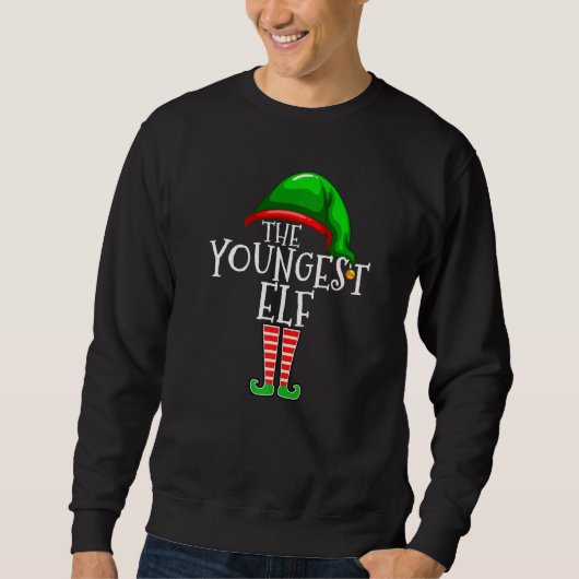 Youngest Elf Family Matching Group Christmas Sweatshirt (Vorderseite)