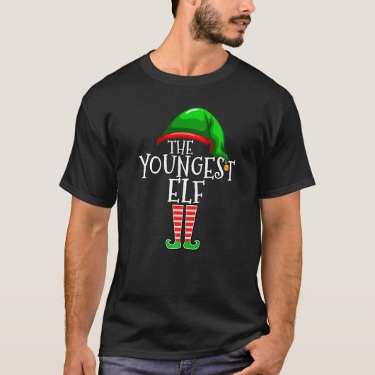 Youngest Elf Family Matching Group Christmas T-Shirt (Vorderseite)