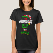 Youngest Elf Family Matching Group Merry Christmas T-Shirt (Vorderseite)
