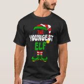 Youngest Elf Family Matching Group Merry Christmas T-Shirt (Vorderseite)