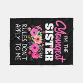 Youngest Sister Shirt Rules Don't Apply To Me Matc Fleecedecke (Vorderseite (Horizontal))