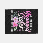 Youngest Sister Tee Rules Don't Apply To Me Funny Fleecedecke (Vorderseite (Horizontal))