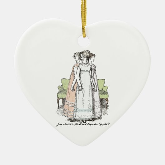 Youngest & Tallest, Jane Austen Pride and Prejudic Keramikornament (Vorne)