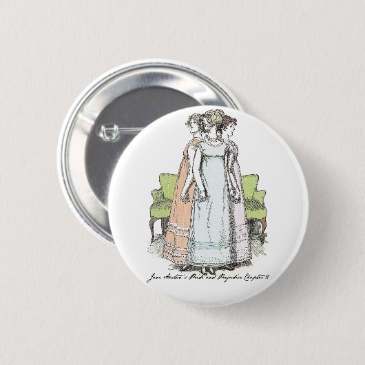 Youngest & Tallest, Jane Austen Pride & Prejudice Button (Vorne & Hinten)