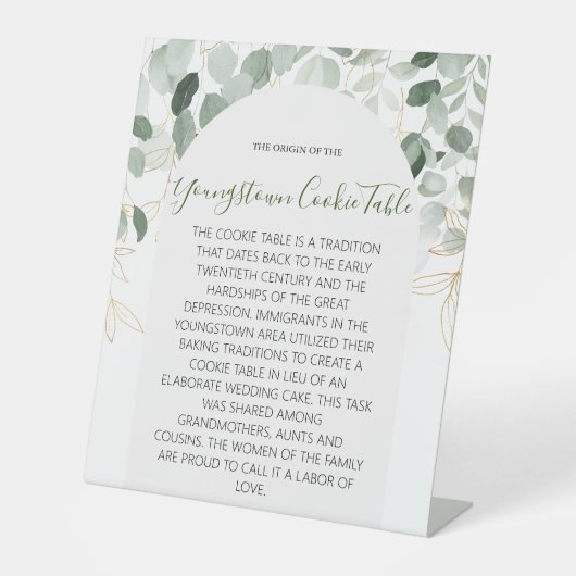 YOUNGSTOWN COOKIE TABLE SIGN WEDING SOCKELSCHILD (Vorderseite)