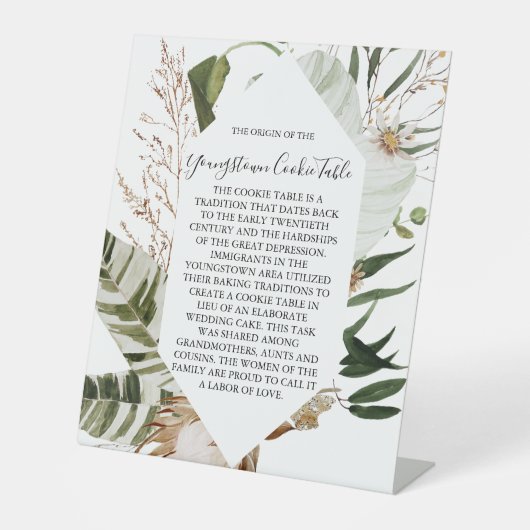 YOUNGSTOWN COOKIE TABLE SIGN WEDING SOCKELSCHILD (Vorderseite)