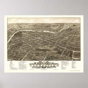 Youngstown, OH Panoramakarte - 1882 Poster