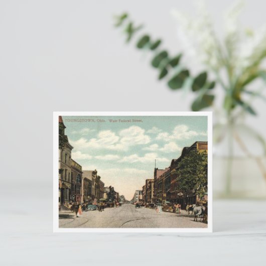 Youngstown OH, West Bundesstaatlich Street, 1910 Postkarte (Stehend Vorderseite)