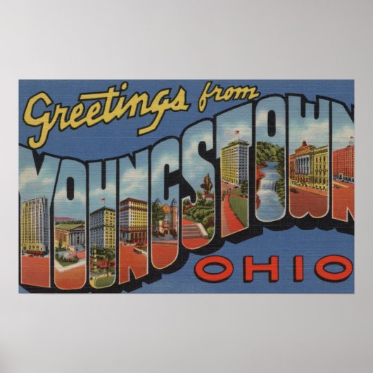 Youngstown, Ohio - Große Buchstabenszenen Poster (Vorne)