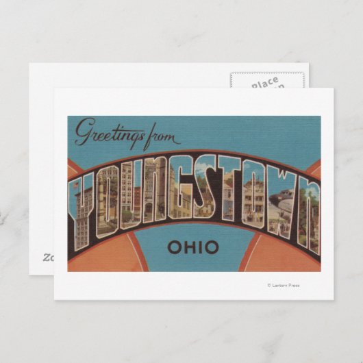 Youngstown, Ohio - Große Buchstabenszenen Postkarte (Vorne/Hinten)