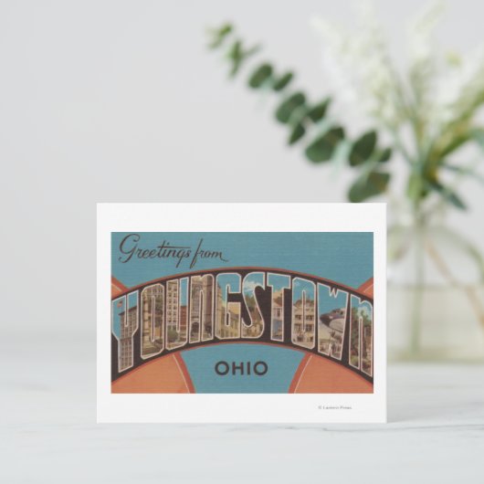Youngstown, Ohio - Große Buchstabenszenen Postkarte (Stehend Vorderseite)