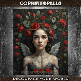 Your angel love flowers and roses! -  seidenpapier