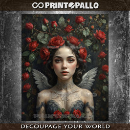 Your angel love flowers and roses! -  seidenpapier