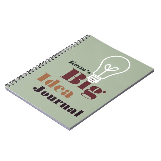 Your big idea journal modern light bulb gray notizblock (Linke Seite)