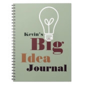 Your big idea journal modern light bulb gray notizblock (Vorderseite)