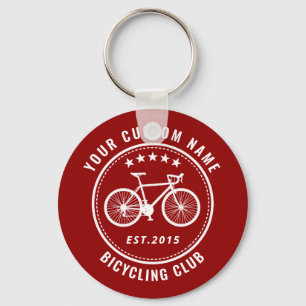 Your Bike Club Family or Location Name Custom Red Schlüsselanhänger