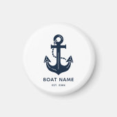 Your Boat Name Anchor Blue  Magnet (Vorne)