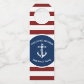 Your Boat Name Anchor Flaschenanhänger (Vorderseite)