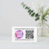 Your Business Company Team Logo & QR Code and Text Visitenkarte (Stehend Vorderseite)