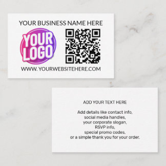 Your Business Company Team Logo & QR Code and Text Visitenkarte