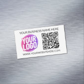 Your Business Company Team Logo & QR Code & Text Magnetische Visitenkarte (Beispiel)