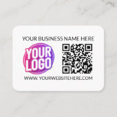 Your Business Company Team Logo & QR Code & Text Visitenkarte (Vorderseite)