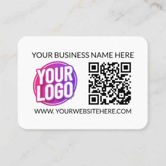 Your Business Company Team Logo & QR Code & Text Visitenkarte (Vorderseite)