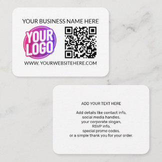 Your Business Company Team Logo & QR Code & Text Visitenkarte