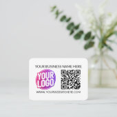 Your Business Company Team Logo & QR Code & Text Visitenkarte (Stehend Vorderseite)