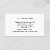 Your Business Company Team Logo & QR Code & Text Visitenkarte (Rückseite)