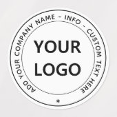 Your Business Logo and Custom Text Round Labels Etiketten (Design 2)