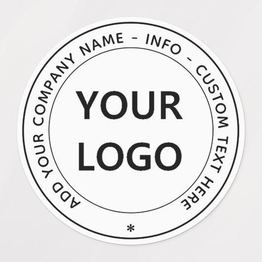 Your Business Logo and Custom Text Round Labels Etiketten (Design 2)