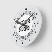Your Business Logo and Text Branded Clock Example Runde Wanduhr (Winkel)