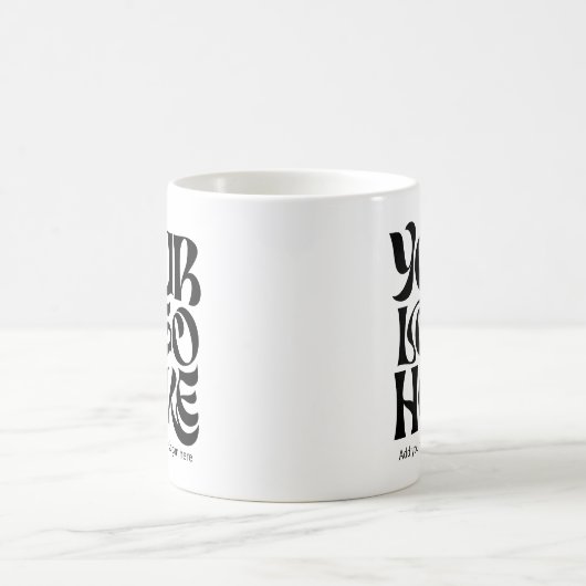 Your Business Logo and Text Simple 2 side Kaffeetasse (Mittel)