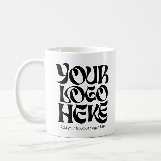 Your Business Logo and Text Simple Kaffeetasse (Links)