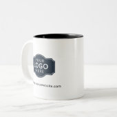 Your Business Logo and Website Custom Zweifarbige Tasse (Vorderseite Links)