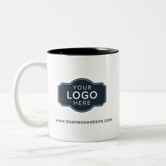Your Business Logo and Website Custom Zweifarbige Tasse (Links)