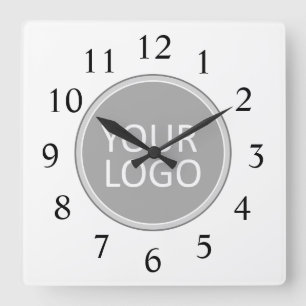 Your Business Logo Promotional Business Company Quadratische Wanduhr