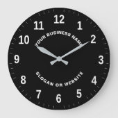 Your Business Logo Simple and Professional Black Große Wanduhr (Vorderseite)